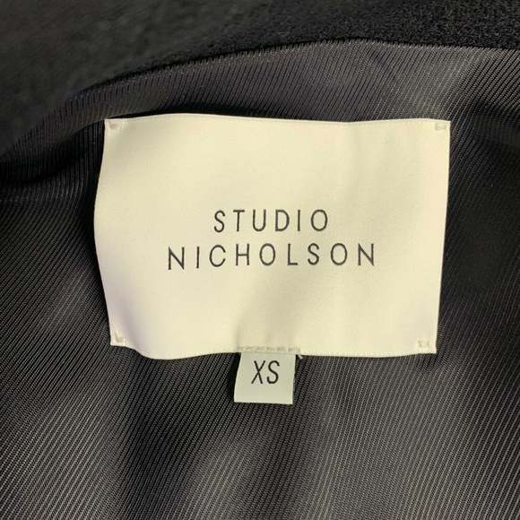 STUDIO NICHOLSON Mizumi Black Crepe Virgin Wool Blend Oversized Jacket - Picture 5 of 8